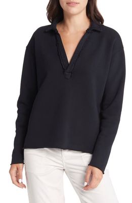 Frank & Eileen Cotton French Terry Popover Henley in British Royal Navy