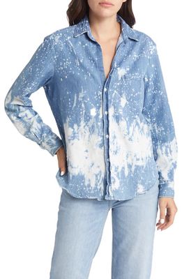 Frank & Eileen Eileen Bleach Splatter Denim Button-Up Shirt in Splatter Paint Denim