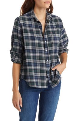 Frank & Eileen Eileen Plaid Relaxed Button-Up Shirt in Green Gray Navy Plaid