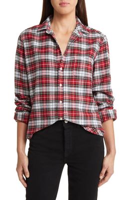 Frank & Eileen Eileen Plaid Relaxed Fit Cotton Button-Up Shirt in White Black Red Plaid