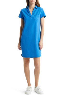 Frank & Eileen Lauren Short Sleeve Polo Dress in Summer Blu