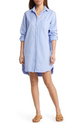 Frank & Eileen Mary Long Sleeve Cotton Shirtdress in Artic Blue