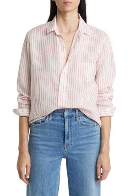 Frank & Eileen Relaxed Button-Up Shirt in Pink Stripe
