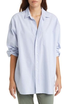 Frank & Eileen Shirley Stripe Oversize Button-Up Shirt in Blue Stripe