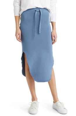 Frank & Eileen Unforgettable Cotton French Terry Drawstring Skirt in Jean
