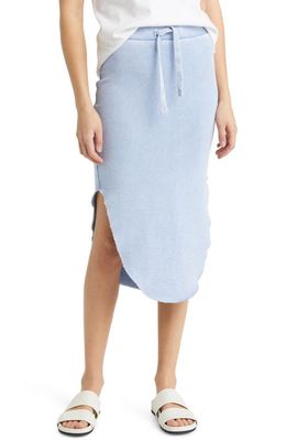 Frank & Eileen Unforgettable Cotton French Terry Drawstring Skirt in Mineral Blue