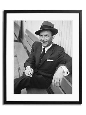 Frank Sinatra On a Bench Framed Photo - Size Large - Size Large