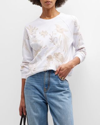 Frankie Embroidered Raglan-Sleeve Sweatshirt