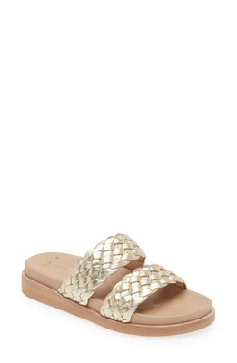 FRANKIE4 Malone Weave Slide Sandal in Gold Weave 