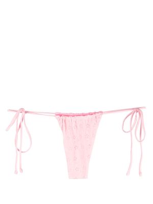 Frankies Bikinis broderie anglaise bikini bottoms - Pink