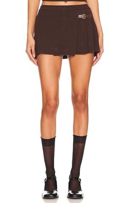 Frankies Bikinis Carver Cloud Knit Skort in Brown