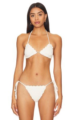 Frankies Bikinis Chloe Crochet Bikini Top in White