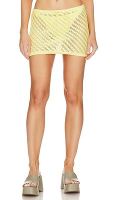 Frankies Bikinis Daffodil Crochet Mini Skirt in Yellow