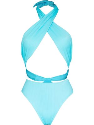 Frankies Bikinis Dorothy halterneck swimsuit - Blue