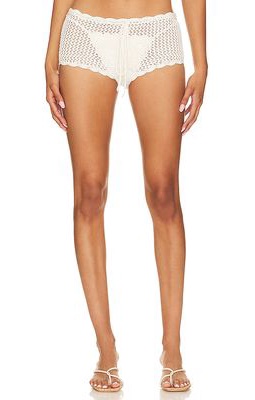 Frankies Bikinis Genevieve Crochet Shorts in White