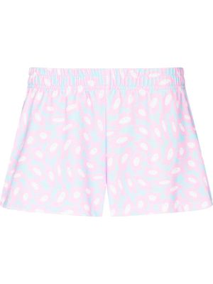 Frankies Bikinis graphic-print elasticated-waistband shorts - Blue