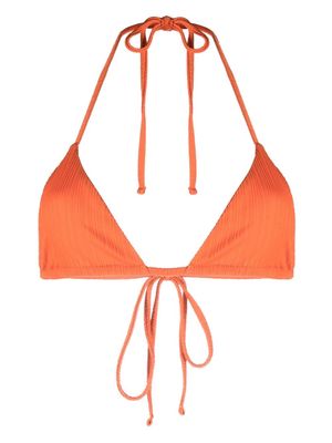 Frankies Bikinis logo-print bikini top - Orange