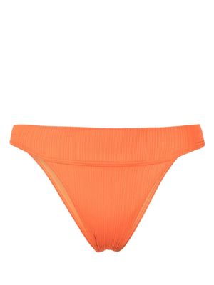 Frankies Bikinis Nick Plisse mid-rise bikini bottoms - Orange