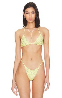 Frankies Bikinis x Pamela Anderson Zeus Bikini Top in Yellow