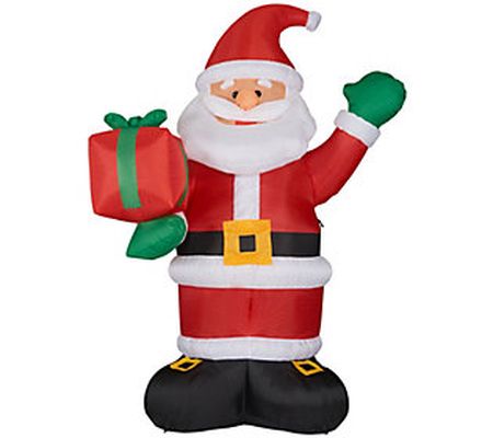 Fraser Hill Farm 10-Ft. Tall Santa Claus Holdin g Gift, Outdoo