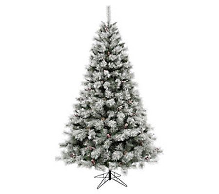 Fraser Hill Farm 6.5-Ft Homestead Pine Frosted Christmas Tree