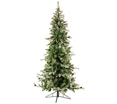 Fraser Hill Farm 7.5' Buffalo Fir Slim Faux Chr istmas Tree