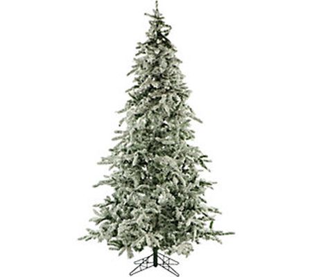 Fraser Hill Farm 7.5' Flocked Mountain Pine Chr istmas Tree