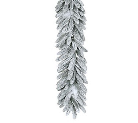 Fraser Hill Farm 9' Icy Frost Snow Flocked Garl and