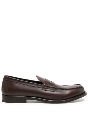 Fratelli Rossetti almond-toe leather loafers - Brown