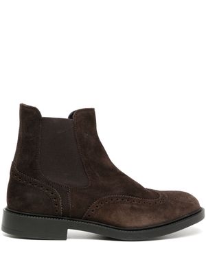 Fratelli Rossetti cut out-detail suede boots - Brown