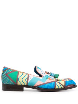Fratelli Rossetti embroidered-motif leather loafers - Blue