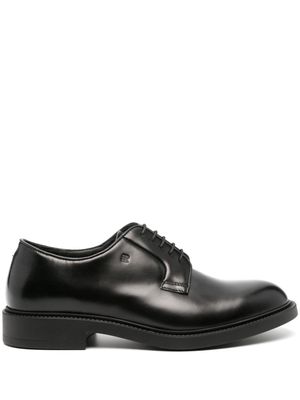 Fratelli Rossetti logo-debossed leather derby shoes - Black