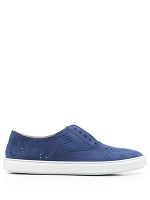 Fratelli Rossetti perforated laceless leather loafers - Blue
