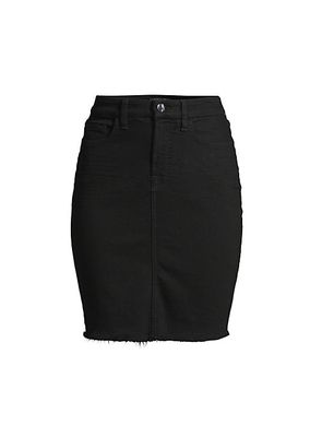 Fray Hem Denim Pencil Skirt