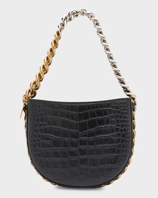 Frayme Croco Recycled Small Shoulder Bag