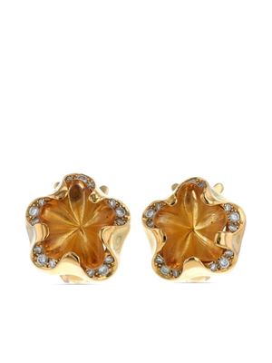 Fred 1990s yellow gold Fred diamond and citrine earrings