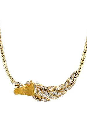 Fred horse motif diamond necklace - Gold