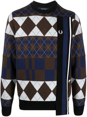 Fred Perry argyle knit jumper - Brown