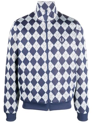 Fred Perry argyle-pattern zip-up jacket - Blue