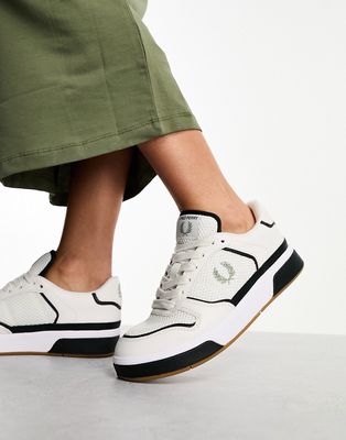 Fred Perry B300 leather and mesh shoes in snow white
