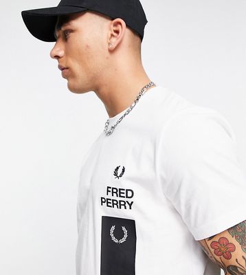 Fred Perry back print t-shirt in white exclusive to ASOS