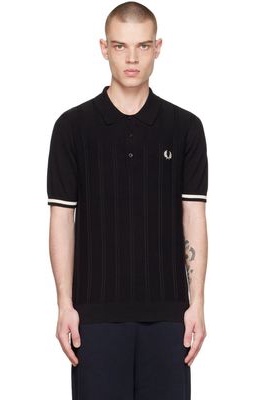 Fred Perry Black Tipping Texture Polo