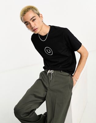 Fred Perry circle branding t-shirt in black