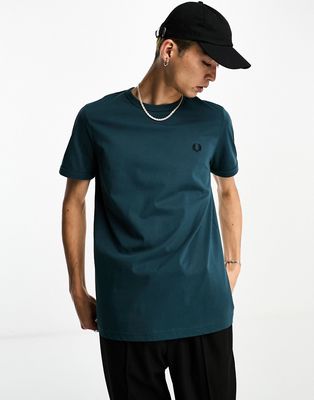 Fred Perry contrast tape ringer t-shirt in petrol blue