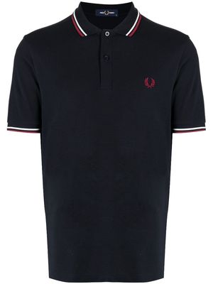 Fred Perry contrast-trim cotton polo shirt - Blue