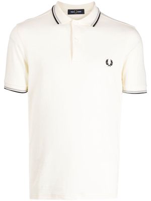 Fred Perry contrast-trim cotton polo shirt - Neutrals