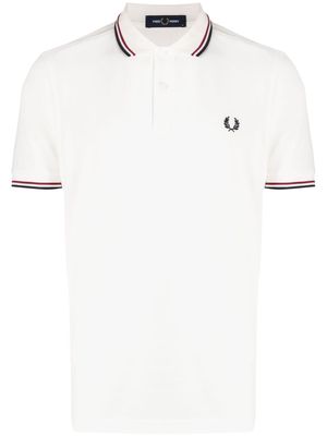Fred Perry contrast-trim cotton polo shirt - White