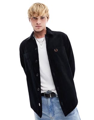 Fred Perry cord overshirt in black