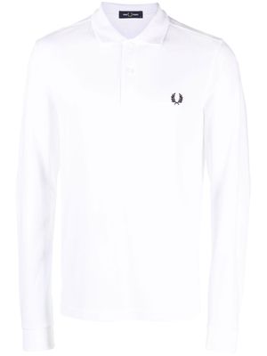 Fred Perry crest-motif polo shirt - White