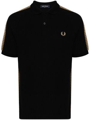 Fred Perry embroidered-detail cotton polo shirt - Black